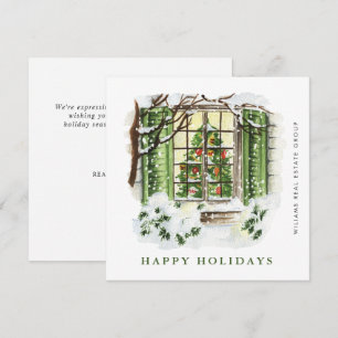 Festive Country House Christmas Corporate Greeting Holiday Card