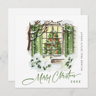 Festive Country House Christmas Corporate Greeting Holiday Card