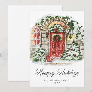 Festive Country House Christmas Greeting Holiday Card