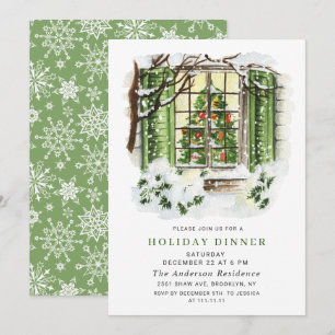 Festive Country House CHRISTMAS HOLIDAY BRUNCH Invitation