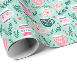 Festive Cozy Cups Holiday Christmas Wrapping Paper
