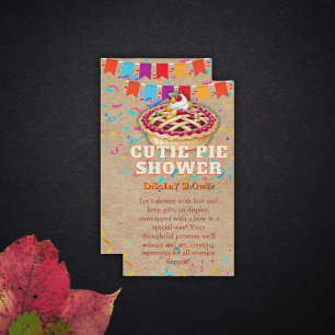Festive Craft Cutie Pie Party Baby Shower Enclosure Card