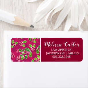 Festive Cranberry Foliage Pattern, Fuchsia