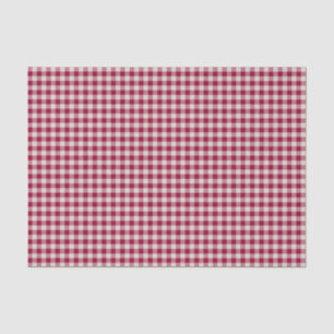 Festive Cranberry Red Gingham Plaid Rustic Holiday Tissue Paper