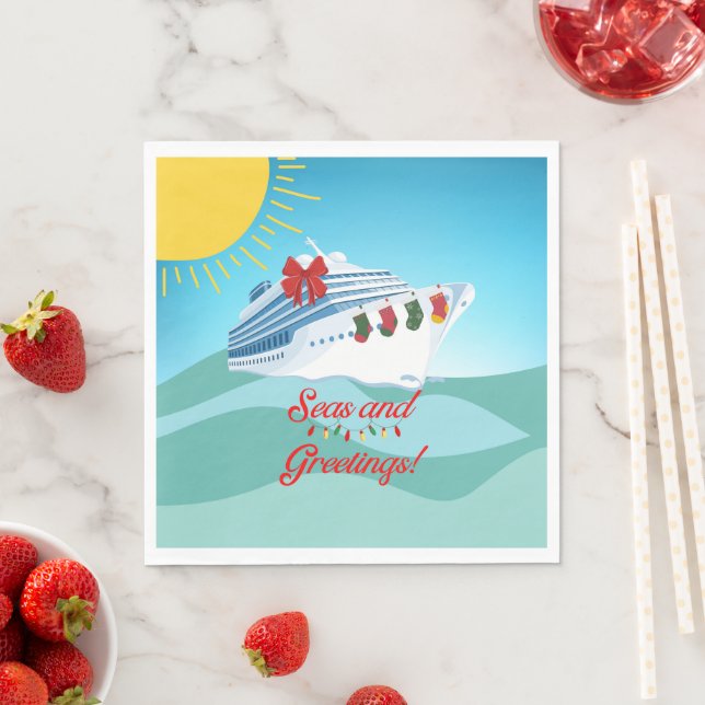 Festive Cruise Ship Napkin (Insitu)