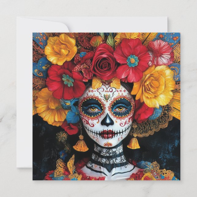 Festive Cultural Day of the Dead Invitation (Front)