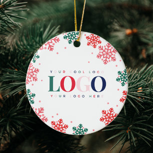 Festive Custom Company Business Logo Christmas Ceramic Tree Decoration