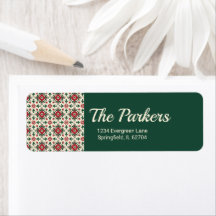 Festive Custom Family Name Return Address