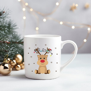 Festive Cute Christmas Reindeer Mug