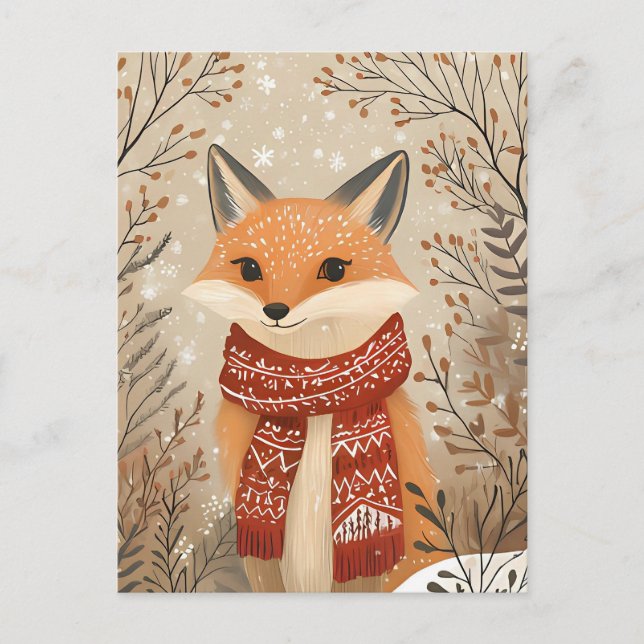 Festive cute Gnome Christmas Greeting Postcard (Front)