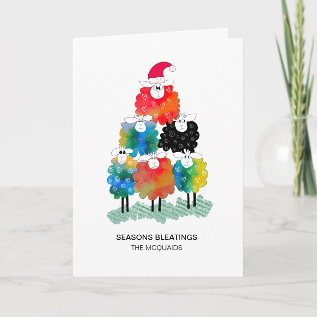 Festive Cute Holiday Sheep Seasons Bleatings (Front)