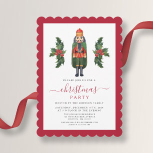 Festive Cute Nutcracker Christmas Party  Invitation