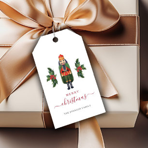 Festive Cute Nutcracker Merry Christmas Gift Tags