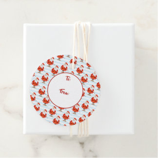 Festive Cute Santa Claus Favour Tags