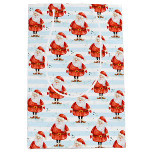 Festive Cute Santa Claus Medium Gift Bag