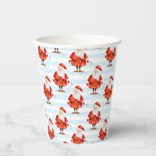 Festive Cute Santa Claus Paper Cups