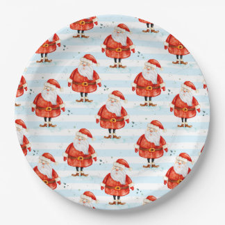Festive Cute Santa Claus Paper Plate