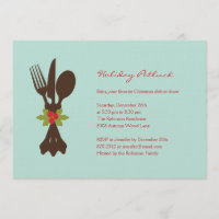Festive Cutlery Holiday Party Invitation
