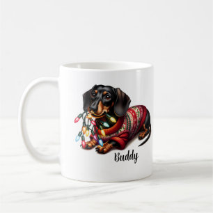 Festive Dachshund Delight Ornament Coffee Mug
