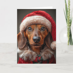 Festive Dachshund in Santa Attire Invitation