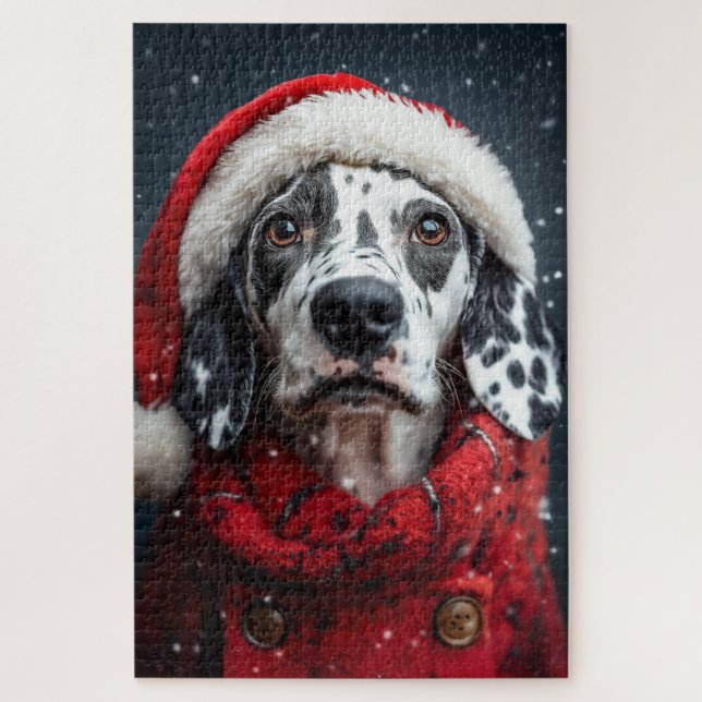 Festive Dalmatian in Santa Attire Jigsaw Puzzle (Vertical)