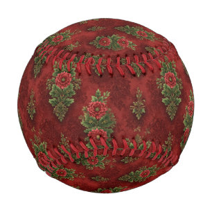 Festive Damask Baseball