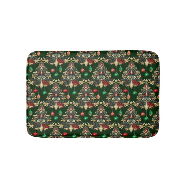 Festive Damask  Bath Mat (Front)
