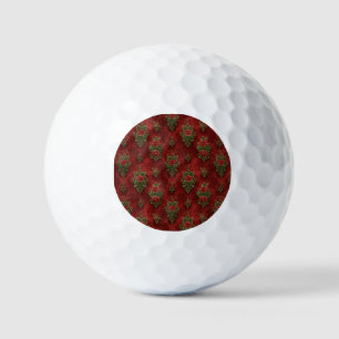 Festive Damask Golf Balls