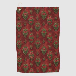 Festive Damask Golf Towel