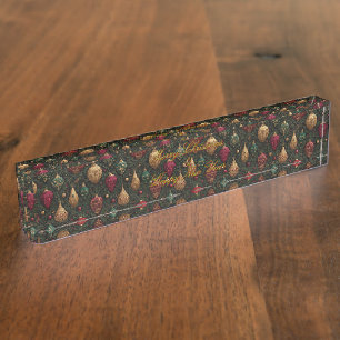 Festive Damask Nameplate