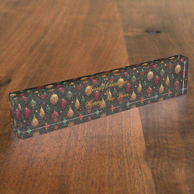Festive Damask  Nameplate (Side)