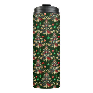 Festive Damask Thermal Tumbler