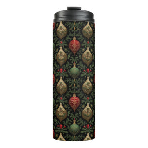 Festive Damask Thermal Tumbler