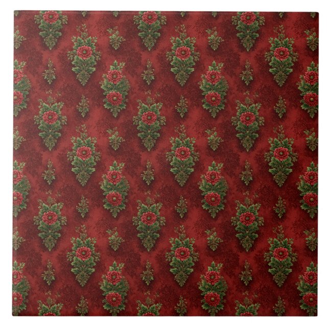 Festive Damask  Tile (Front)