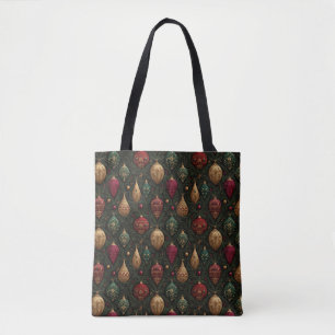 Festive Damask Tote Bag