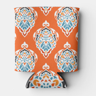 Festive damask vintage pattern, elegant design. can cooler