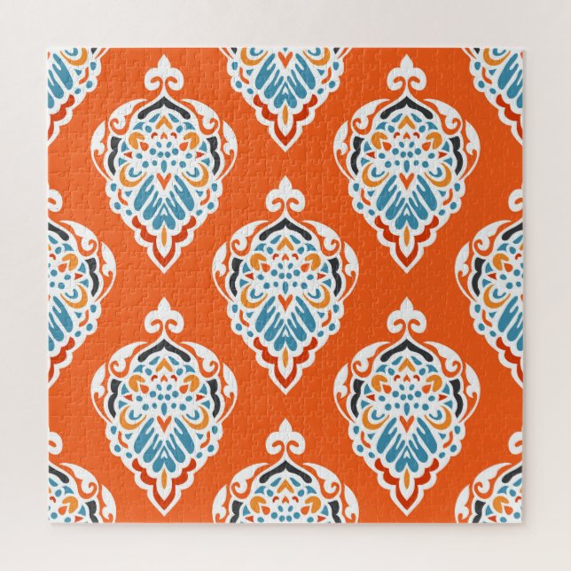 Festive damask vintage pattern, elegant design. jigsaw puzzle (Vertical)
