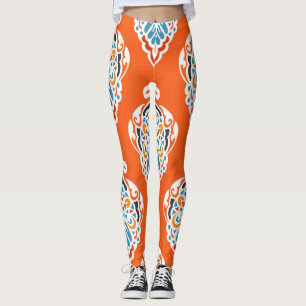 Festive damask vintage pattern, elegant design. leggings