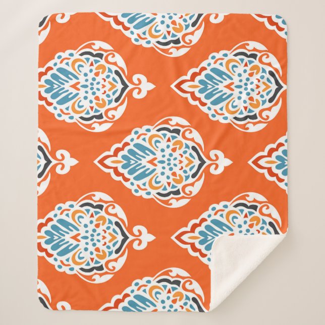 Festive damask vintage pattern, elegant design. sherpa blanket (Front)