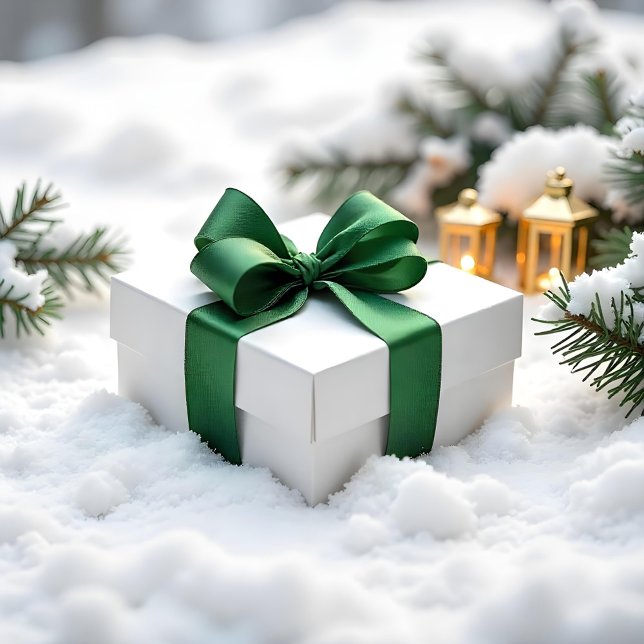 Festive Dark Green Colour #1A4301 Gift Wrapping Satin Ribbon (Festive Dark Green Color #1A4301 Gift Wrapping Satin Ribbon
)