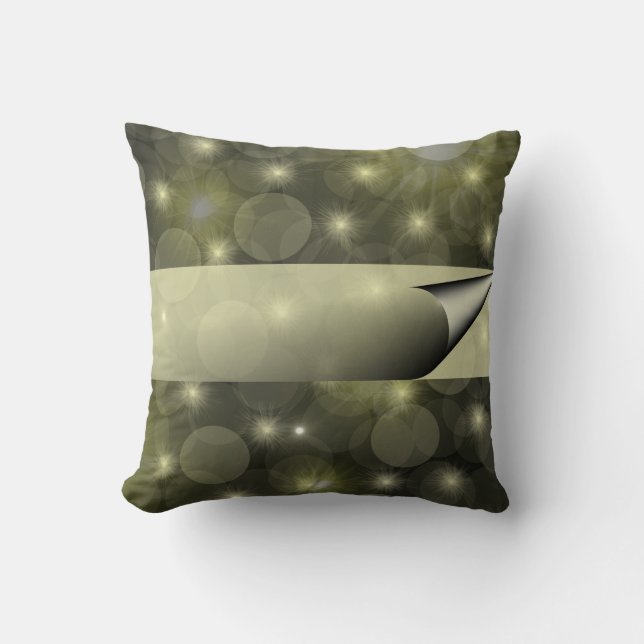 Festive dark pattern with lights and baubles cushion (Front)