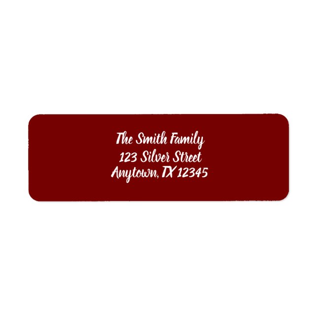 Festive Dark Red Christmas Address Sticker Labels