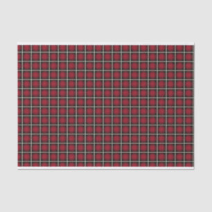 Festive Dark Red, White, Green & Brass Plaid Tissue Paper