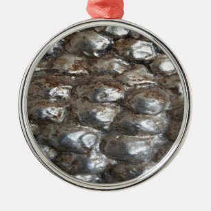 Festive Dark Silver Metallic Abstract Art Metal Tree Decoration