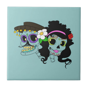 Festive Day of the Dead Art Tile