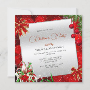 Festive Decorations Christmas Party Invitation