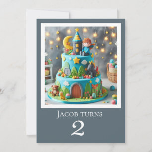 FESTIVE DECORATIVE BIRTHDAY CAKE PARTY INVITATION