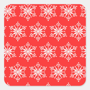 Festive Decorative Snowflake Sticker. Square Sticker