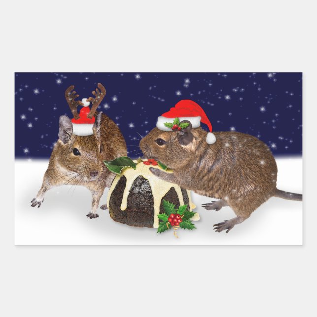 Festive Degus Sticker (Front)