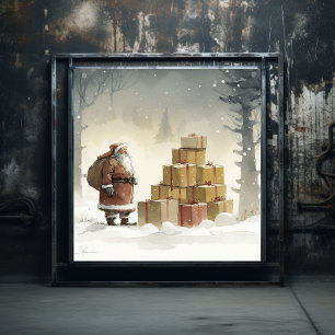 Festive Delight: African American Santa (4) Poster